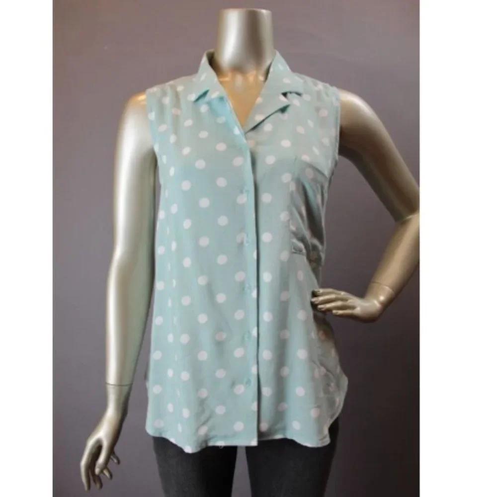 NWT MINKPINK Peppermint Patty Mint Green Polka Dot Sleeveless Top S